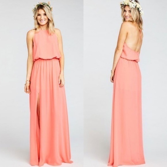 SMYM Heather Halter Dress in Bright Orange Crisp - Picture 1 of 9